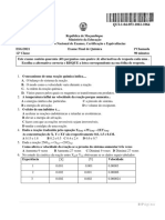 Química 12a Classe Exame Final 1a Chamada