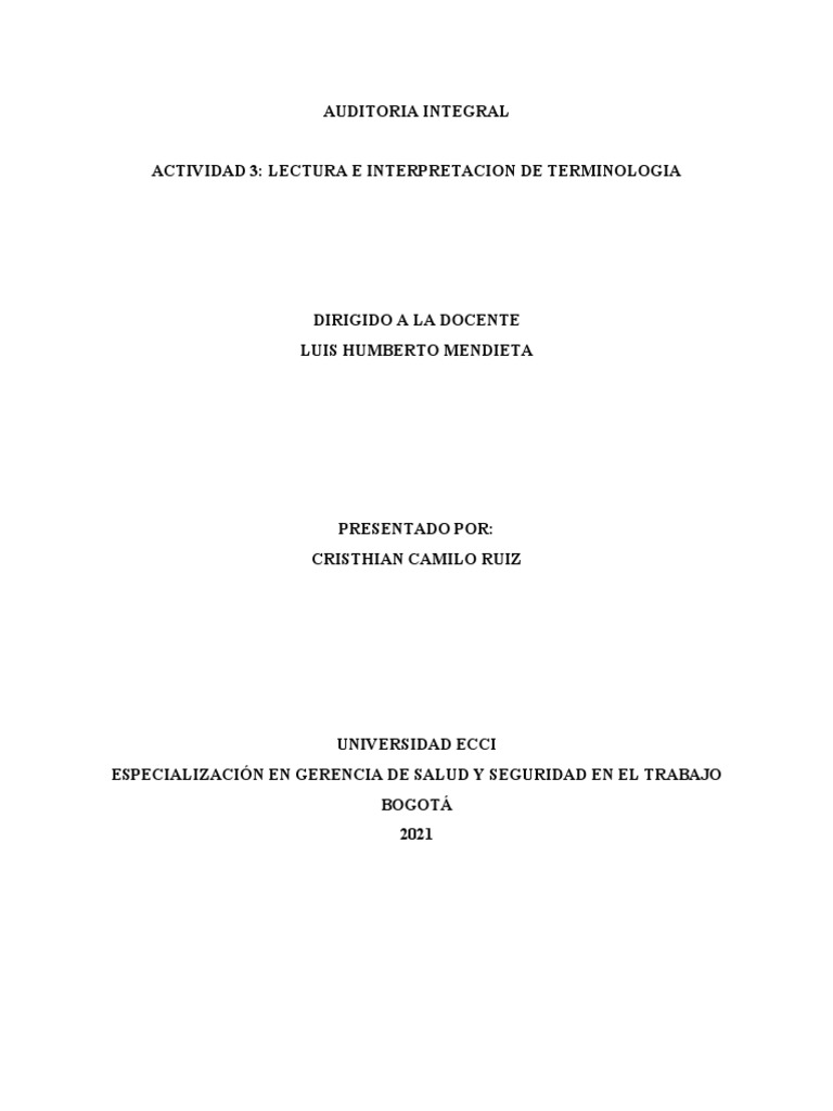 Actividad N°3 Auditoria Integral | PDF | Crecimiento personal y ...
