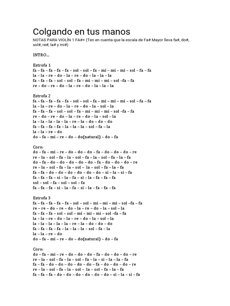 Colgando Entre Tus Manos Letra