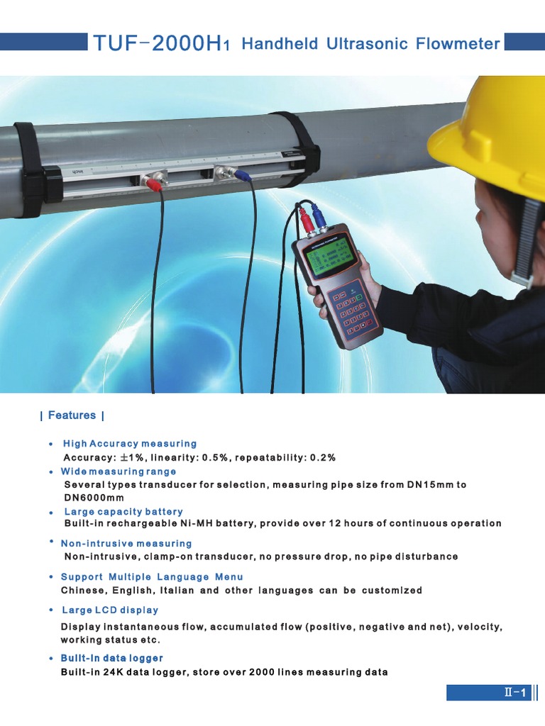 TUF-2000H: Handheld Ultrasonic Flowmeter | Download Free PDF | Flow ...