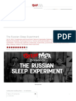 The Russian Sleep Experiment - Creepypasta