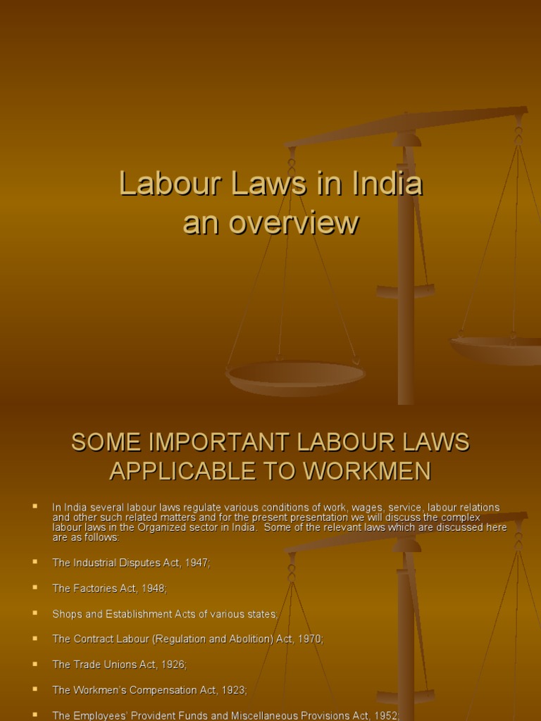 Labour Laws in India PDF Employment Labour Law