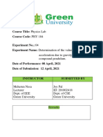 Lab Report of Compound Pendulum