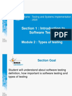 Section 1: Introduction To Software Testing: Module 2: Types of Testing