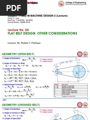 PME2M MD2 Lec 04 Belt Drive Tech Aspects 3 fin