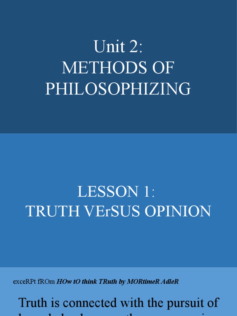 Truth vs. Opinion in Philosophy Methods | PDF | Truth | Socrates