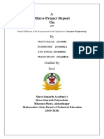 A Micro-Project Report On "": Partial Fulfilment of The Requirement For The Diploma in Computer Engineering