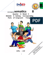 Mathematics 8: Quarter 3-Week 5 Module 3: Solving Corresponding Parts of Congruent Triangles