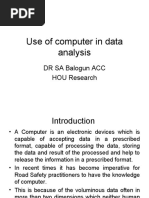 Use of Computer in Data Analysis