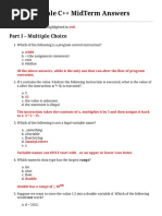 Sample C++ MidTerm Answers