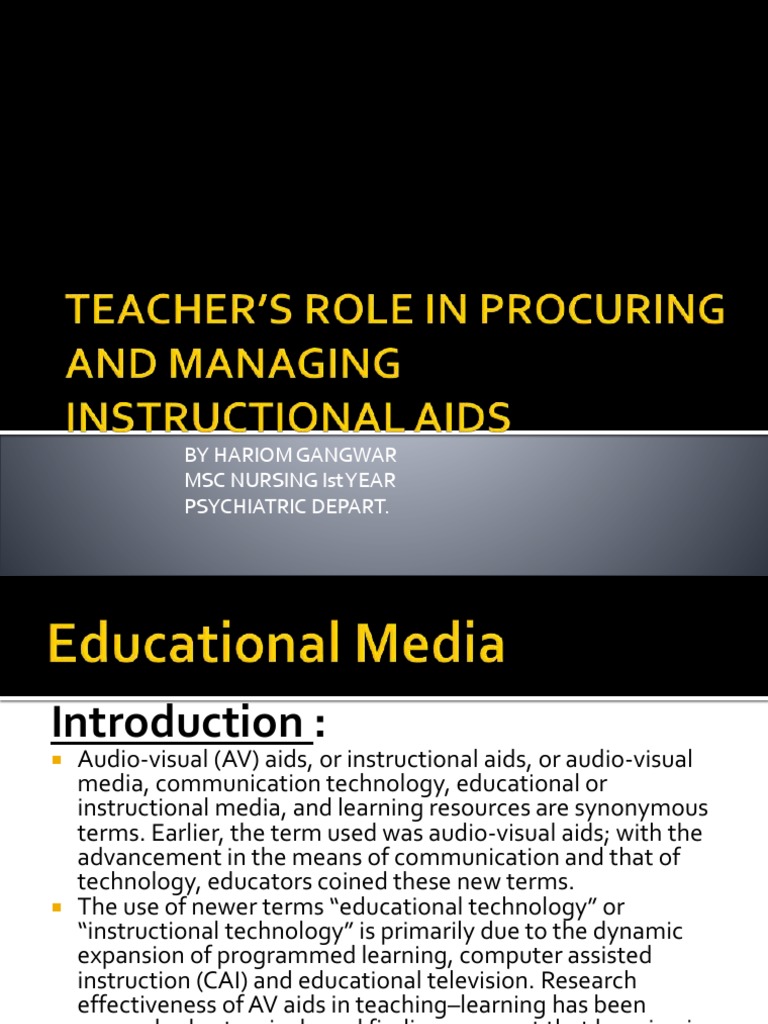 Maximizing Learning Through Effective Use of AudioVisual Aids A