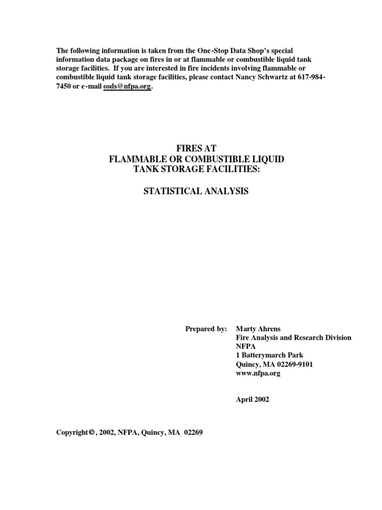 Tank Fire Report PDF Fires Combustion
