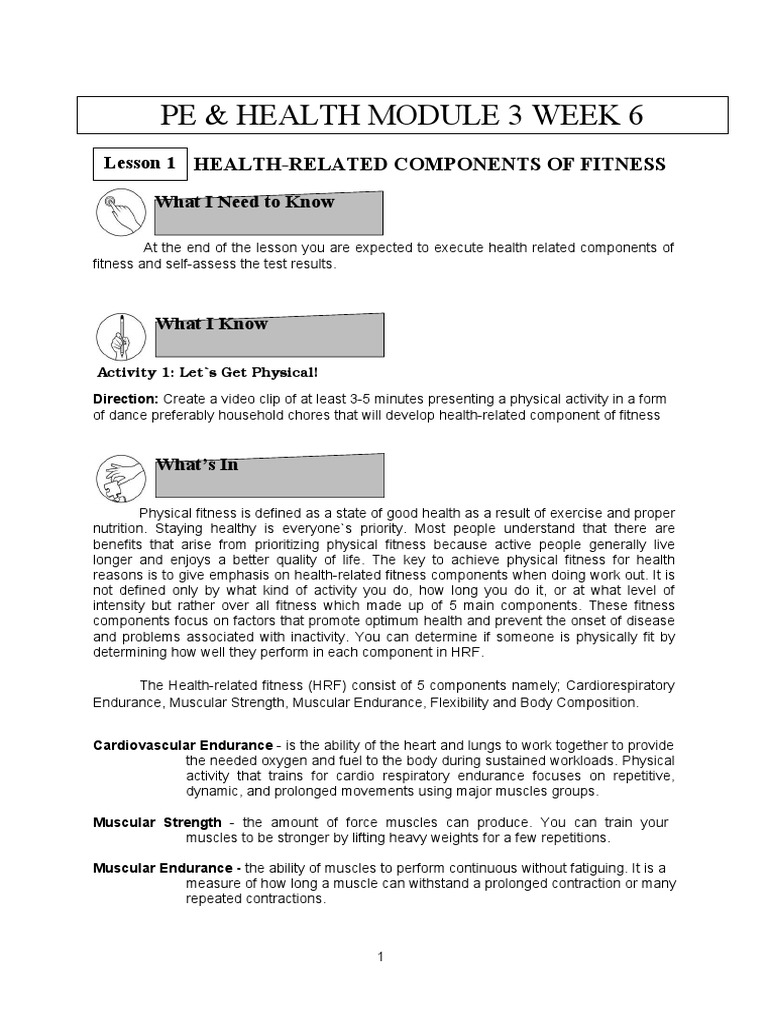 Understanding Health-Related Fitness Components | PDF | Physical ...