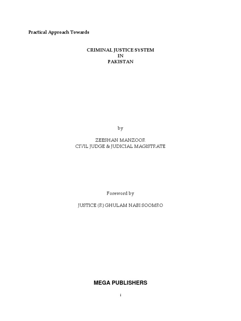 Criminal Justice System in Pakistan | PDF | Bail | Remand (Detention)