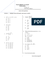 F3 Maths Questions and Marking Scheme