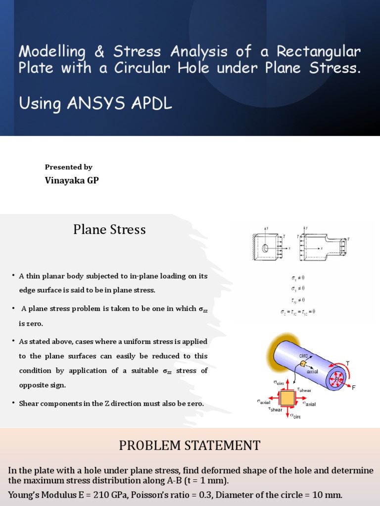 Modelling & Stress Analysis of A Rectangular Plate With A Circular Hole ...