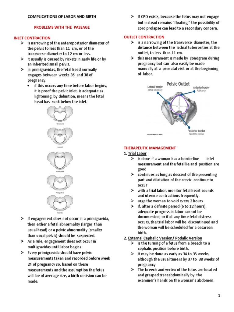 Complications of Labor and Birth | PDF | Childbirth | Placenta