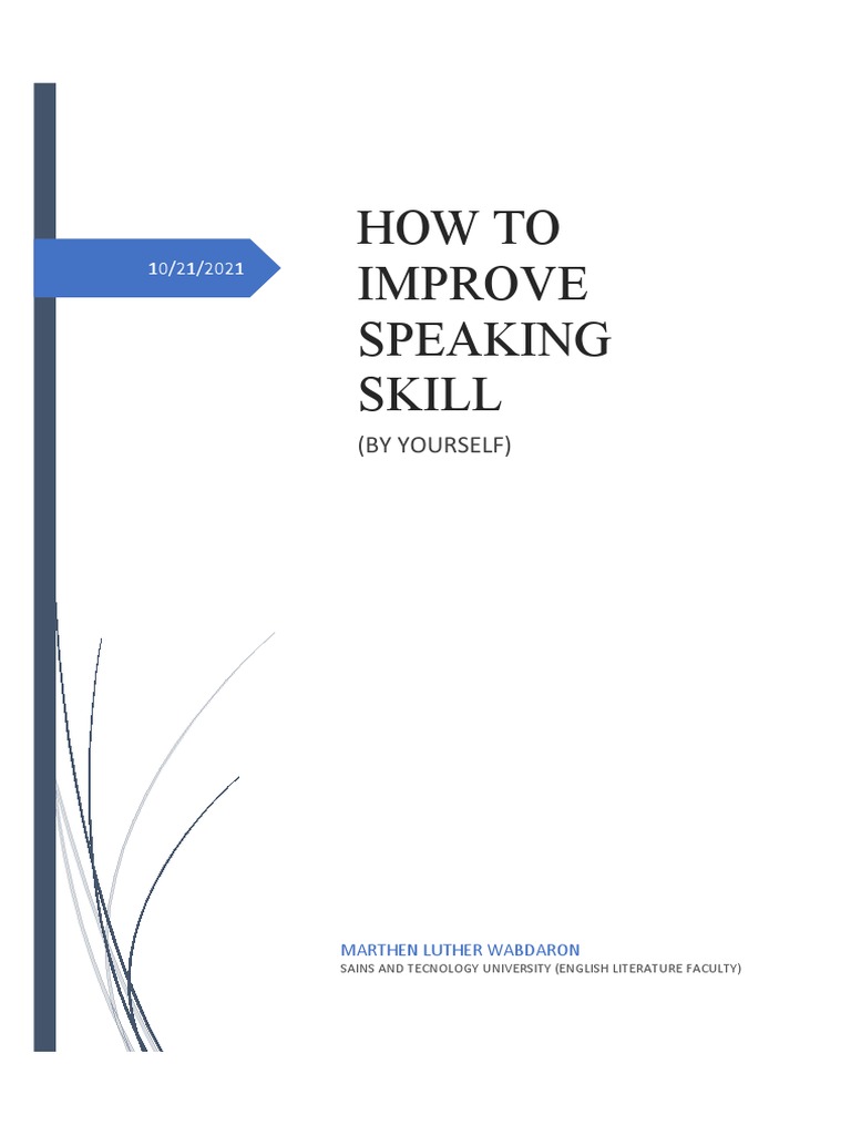 How To Improve Speaking Skill | PDF | English Language | Vocabulary