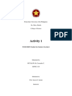 Activity 1: Polytechnic University of The Philippines Sta. Mesa, Manila College of Science