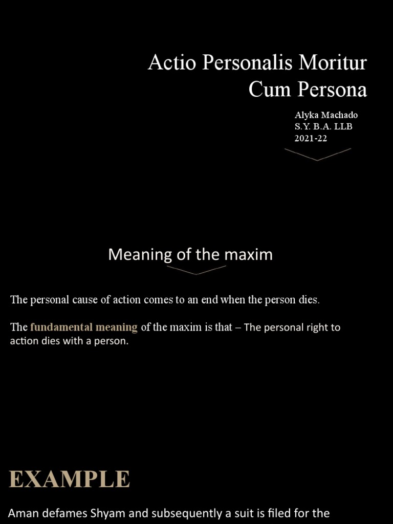 Actio Personalis Moritur Cum Persona PDF