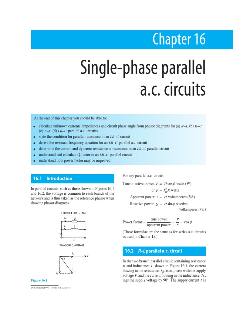 Single-Phase Parallel AC Circuits | PDF | Ac Power | Electrical Impedance