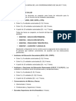 Criterios para la carga de coordinaciones de salud y TDE en centros educativos