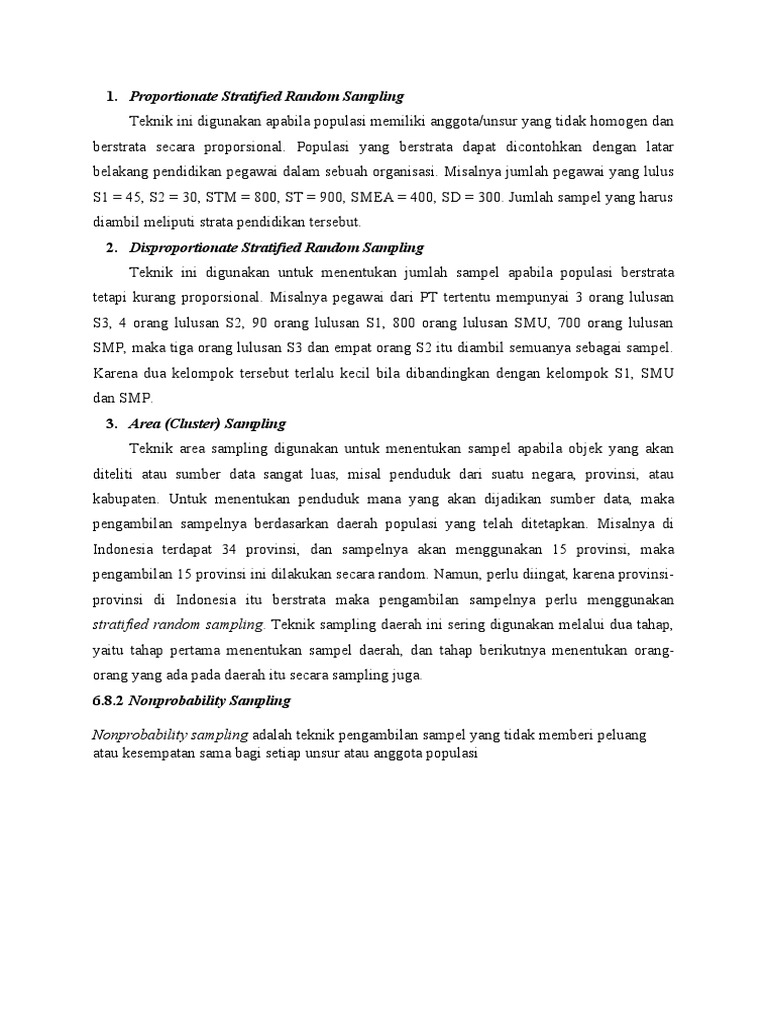 Proportionate stratified random sampling pdf