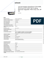Product Datasheet: Circuit Breaker Easypact Cvs100B, 25 Ka at 415 Vac, 50 A Rating Thermal Magnetic TM-D Trip Unit, 3P 3D