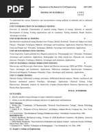 OML/ 751 Testing of Materials Department of Mechanical & Civil Engineering 2021-2022