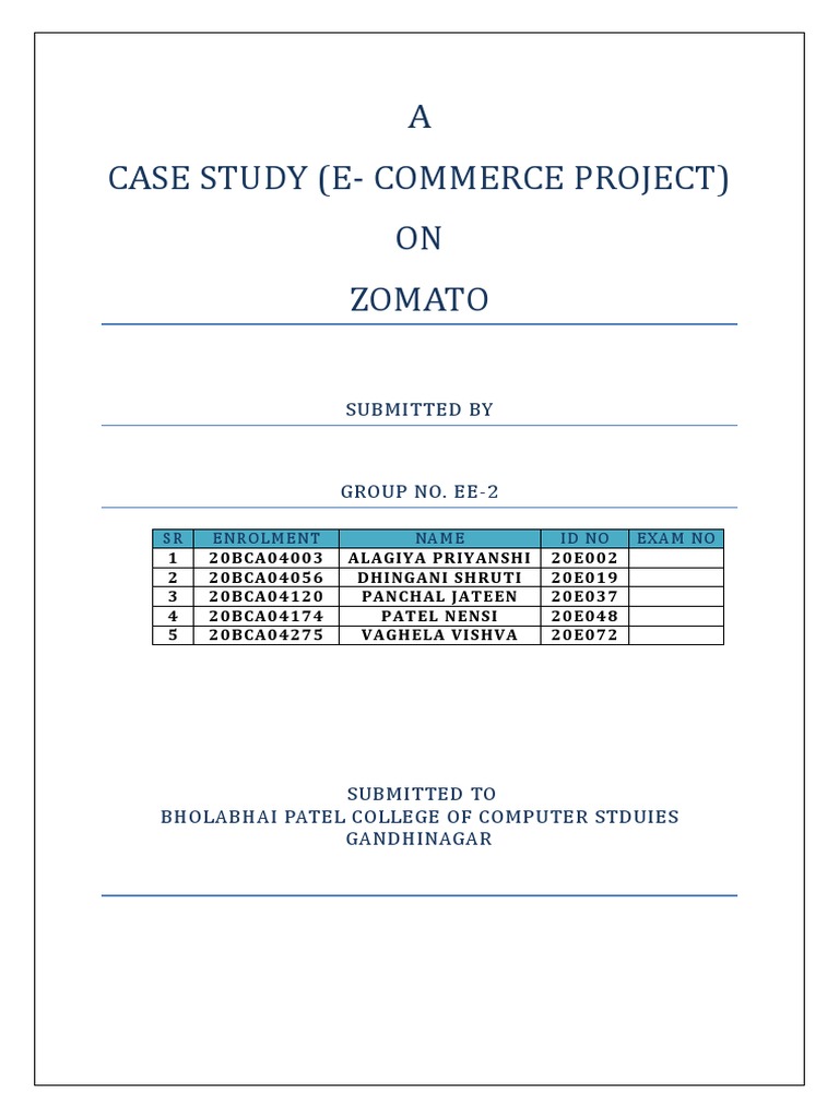 Zomato E-Commerce Case Study Analysis | PDF | Debit Card | E Commerce