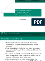 Preferential Liberalization (Based On BW, ch.5) : PEEU - 1st Module - Lesson 5