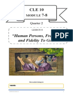 "Human Persons, Free Will and Fidelity To God": Quarter 2