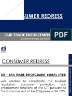 Consumer Redress: Fair Trade Enforcement Bureau
