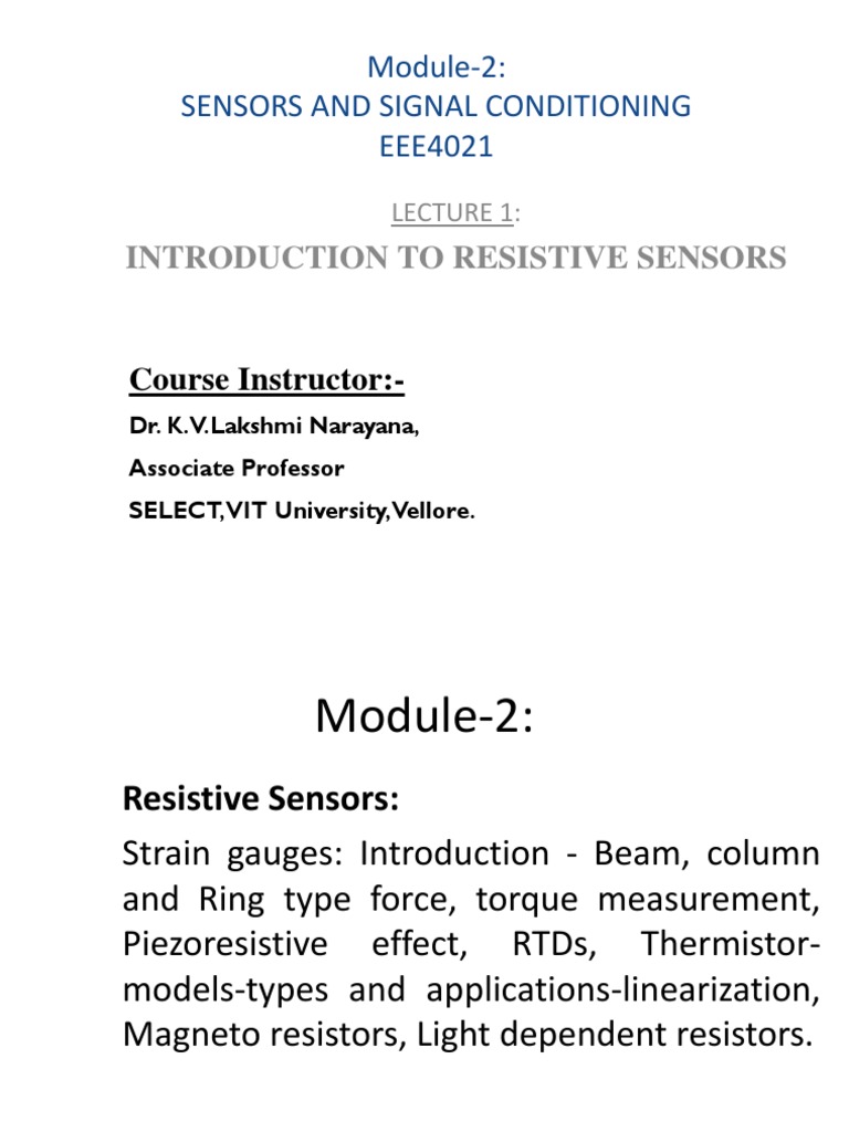Sensor and Signal Conditioning PDF Electrical Resistance And