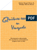 Quienes Escriben en Venezuela Diccionario Abreviado de Escritores Venezolanos Siglos Xviii a Xxi 0