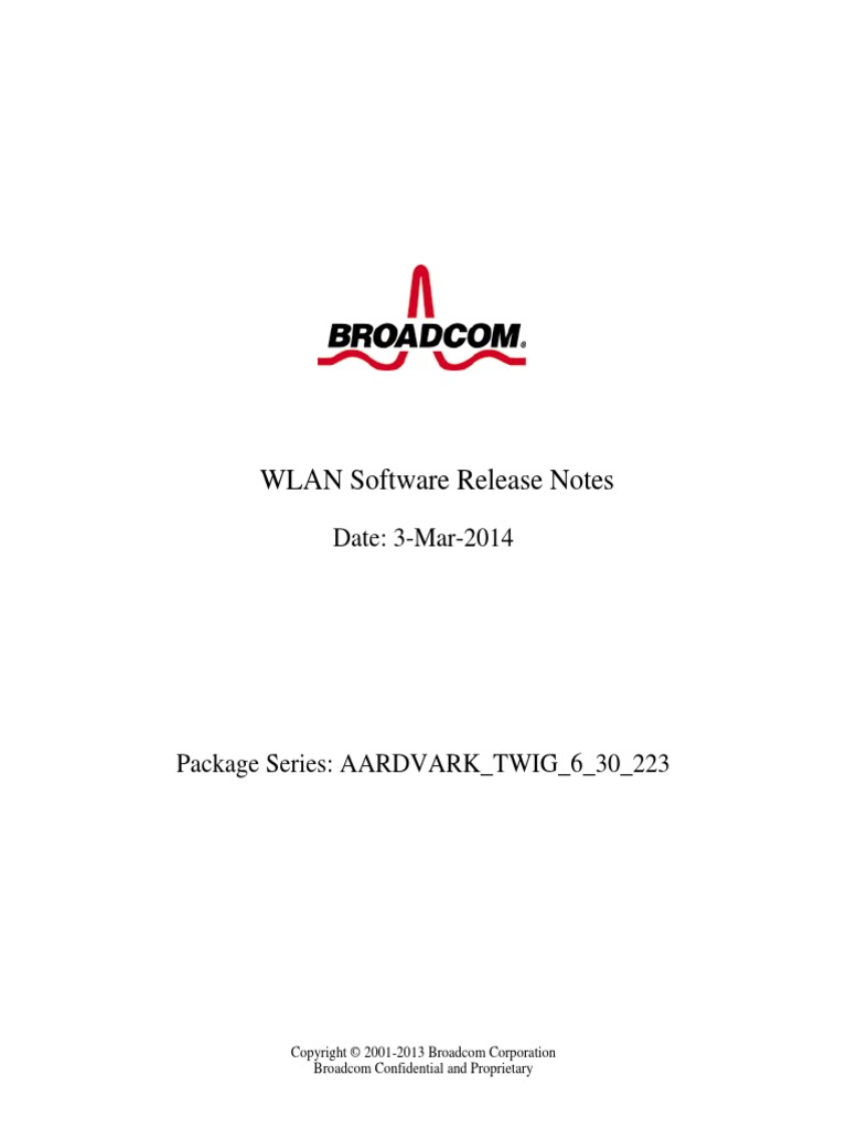 WLAN Software Release Notes: Date: 3-Mar-2014 | PDF | Wi Fi | Ieee 802.11