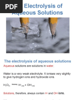 The Electrolysis of Aqueous Solutions