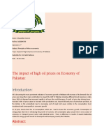 The Impact of High Oil Prices On Economy of Pakistan