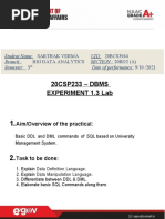 Worksheet - 1.3 DBMS