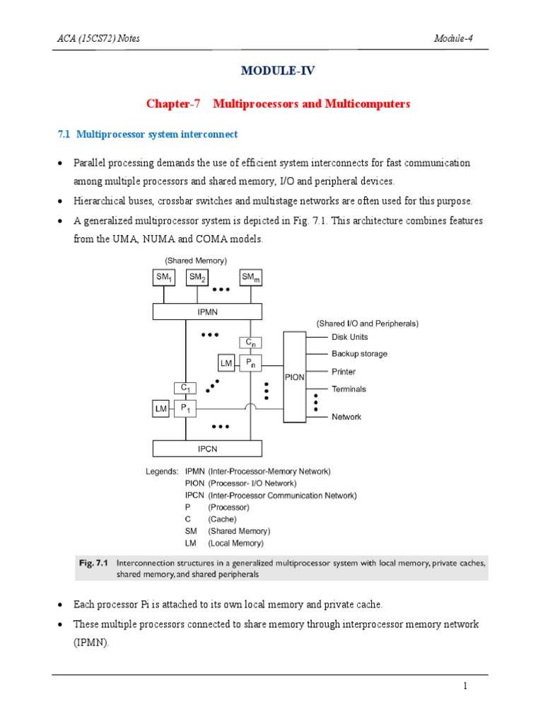 Chapter-7 Multiprocessors and Multicomputers: Module-Iv | PDF ...