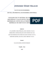 Análisis de Un Sistema de Gestión de Seguridad y Salud en El Trabajo para Minimizar Costos de Accidentes en Las