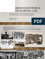 Experiences of People During Martial Law BY CHRISTIAN