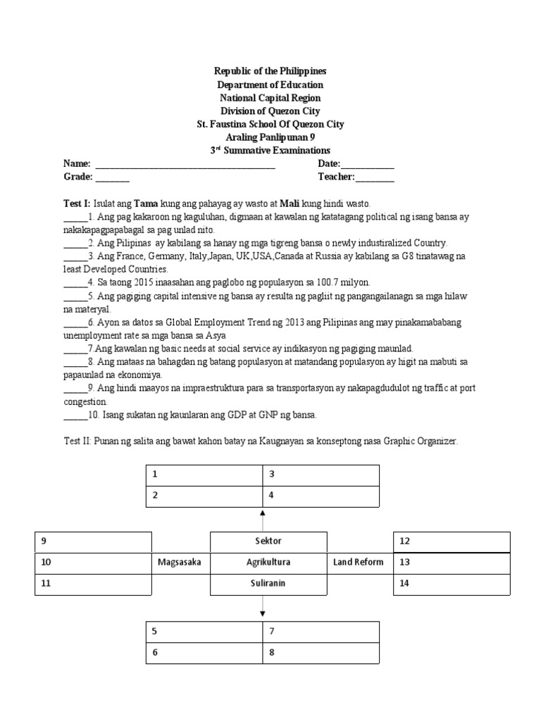AP 9 Summative | PDF
