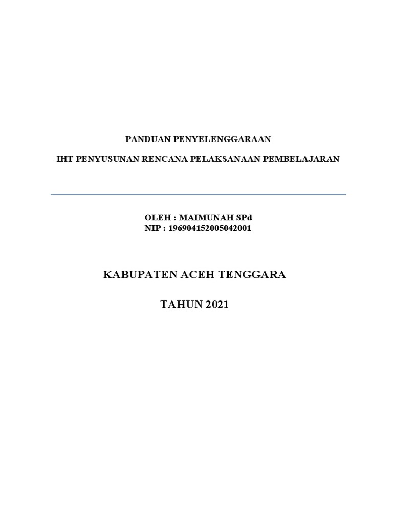 IHT Penyusunan RPP untuk Guru SMA X | PDF | Komputer