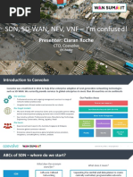 SDN, SD-WAN, NFV, VNF - I'm Confused!: Presenter: Ciaran Roche