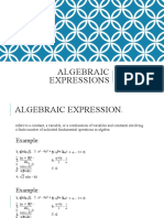 Algebraic Expressions: College Algebra