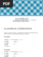 Algebraic Expressions: College Algebra