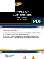 Dr. Jose G. Tamayo Medical University Types of Containers