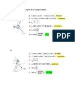 Determine fuerza resultante angulo