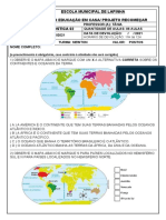 Diagnostica - 2 - 9 Ano - Adaptada - Geografia